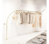 Appendiabiti da parete in oro,Espositore per abbigliamento per negozi al dettaglio,Appendiabiti commerciale Appendiabiti in metallo per impieghi gravosi Asta appendiabiti per camera da letto