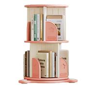 Appendiabiti Da Parete Libreria A 2 Livelli Scaffale Girevole A 360° Espositore Semplice Scaffale Per Libri Da Terra Scaffali Per La Casa Attaccapanni Da Parete ( Color : Rosa , Size : 51*68cm )
