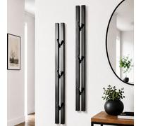 Appendiabiti da parete nero metallo set di 2 moderno 96779 guardaroba parete