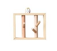 Appendiabiti da parete quadrato in legno gancio creativo chiave appendiabiti gancio decorazione da parete ornamenti da parete zaino gancio appendiabiti albero (colore: B) (B)