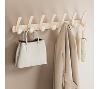 Appendiabiti da parete rustico da 61 cm, grande appendiabiti bianco per cappotti, zaini, ingresso, corridoio, armadio, bagno e camera da letto, decorazione elegante e funzionale per la casa