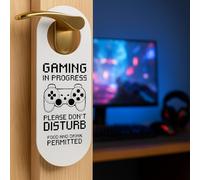 Appendiabiti da porta con scritta in inglese "Gaming in Progress", con scritta "Do Not Disturb", per giocatori, streamer e bambini, divertente decorazione per camera da letto e sala giochi, perfetto