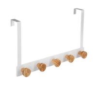Appendiabiti da porta in bambù bianco con 5 ganci