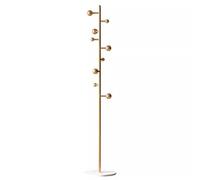 Appendiabiti da Terra con Base in Marmo, Stand Appendiabiti in Metallo con 9 Ganci, Attaccapanni Salvaspazio per Ingresso, Camera da Letto E Ufficio, 35X180CM(Color:Oro)