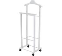 Appendiabiti da Terra con Ruote Servo Muto in Legno di Faggio Bianco Camera | EffeDecor Appendi abiti con Spalla Servomuto Attaccapanni Porta Abiti Doppio Design Moderno Naturale per Uomo Donna