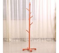 Appendiabiti da terra in legno, attaccapanni per cappelli con 7 ganci, appendiabiti per bambini nel corridoio, senza attrezzi, arancione