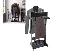 Appendiabiti da terra in stile americano con spazio di archiviazione, cassetti for hotel, camere da letto, uffici commerciali, grucce for la casa, servomuto da uomo in legno con ripiano for scarpe