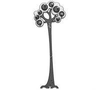 Appendiabiti design albero da parete legno colore bianco grigio