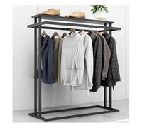 Appendiabiti di grado commerciale con doppie aste e ripiani per appendere - perfetto per espositori al dettaglio in boutique, negozi di articoli da regalo e lavanderie (stile 1,120 x 50 x 130 cm)