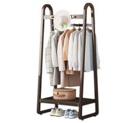 Appendiabiti doppio autoportante, con 2 aste e 3 ganci ad albero, 70 x 39 x 160 cm, appendiabiti in bambù per ingresso, camera da letto, soggiorno (marrone)