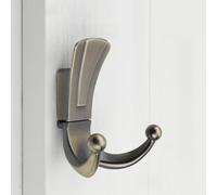 Appendiabiti doppio in lega di zinco, da parete, in bronzo, per appendere cappelli, vestiti, accappatoi e strumenti musicali