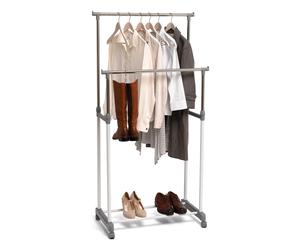 Appendiabiti doppio Stander Domopak Living 75x42x90-160 cm Argento