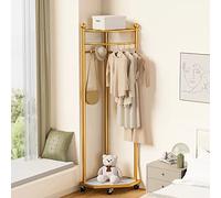 Appendiabiti dorato su ruote con cesto portaoggetti in metallo angolare design pantaloni appendiabiti per corridoio soggiorno camera da letto elegante e funzionale nizer