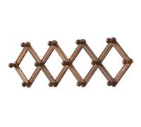 Appendiabiti Estensibile in Legno, Guardaroba Appendino Ingresso con Viti | Salvaspazio Mensola Sospesa da Parete, Organizzatore Gancio Pieghevole per Ingresso, Camera, Bagno(Brown,4section)