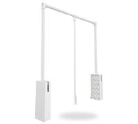 Appendiabiti EVOHANGER Saliscendi per Armadio - Servetto Organizzatore Guardaroba ad Alta Portata 15 kg con Tecnologia Oleodinamica e Movimento Facilitato (Bianco, Piccolo)