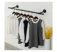 Appendiabiti for carichi pesanti, appendiabiti a parete for tubi industriali, barra porta abiti staccabile salvaspazio, asta appendiabiti multiuso for riporre l'armadio ( Color : Black , Size : 135x25