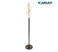 Appendiabiti George 6 Ganci Schwarz-Brauner Design Arrotondato Piedistallo