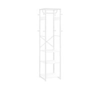 APPENDIABITI HOMCOM IT850-342V00WT - da Terra con 2 Ripiani in MDF e Acciaio