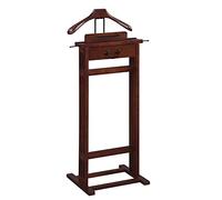 Appendiabiti in legno con pantaloni, cravatte e ganci per cintura, vassoio per accessori, cassetto - elegante comodino per cappotti e pantaloni, perfetto per la casa nization