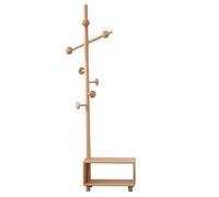 Appendiabiti in legno giallo con 7 ganci a forma di fungo, albero con panca per ingresso, camera da letto e corridoio, soluzioni di archiviazione