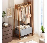 Appendiabiti in legno naturale con ganci e mensole, elegante da pavimento, per corridoio, ingresso, camera da letto, bagno, ufficio
