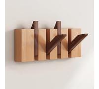 Appendiabiti in legno resistente, montaggio a parete, stile pianoforte, per cappotti, chiavi, cappelli, accappatoi e asciugamani, 6 ganci