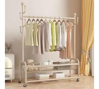 Appendiabiti in metallo con cesto portaoggetti, organizer multifunzionale per appendere vestiti e organizzare oggetti per camere da letto, spogliatoi e negozi