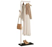 Appendiabiti in metallo nero con base in marmo, 3 ganci, per cappelli, sciarpe e vestiti, elegante supporto da pavimento per la casa e decorazioni moderne (A)