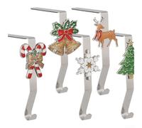 Appendiabiti in metallo per calze di Natale con gancio per contenere fiocchi di neve e renne, ornamenti per albero di Natale, supporta più calze e articoli per le vacanze (bastone da passeggio)