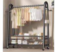 Appendiabiti in metallo resistente, con barra superiore e ripiano inferiore per cappotti, gonne e camicie, design robusto per uso domestico o al dettaglio