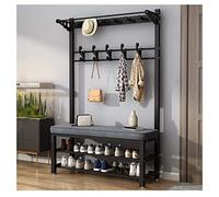 Appendiabiti in metallo, scarpiera da ingresso, con ganci, telaio robusto, 60 x 33 x 172 cm, elegante soluzione per riporre oggetti per la casa