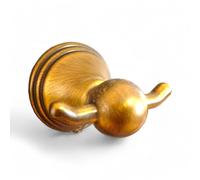 Appendiabiti in ottone bronzato da bagno doppio gancio 2 posti Linea Bronze