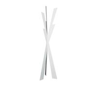 Appendiabiti in stile contemporaneo Zeus in metallo, diam.40x177h, colore Bianco Neve bianco neve