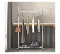 Appendiabiti indipendente con barra superiore, robusto appendiabiti arrotolabile, con ripiani inferiori, 100 x 165 x 35 cm, design salvaspazio per una conservazione efficiente