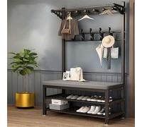 Appendiabiti industriale per scarpe, panca da ingresso con tubo stile cappello e appendiabiti, grande albero e mensola, facile da montare per piccoli spazi, mobili funzionali