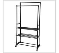 APPENDIABITI METALLO CON 2 RIPIANI SCARPIERA POGGIASCARPE ROTELLE CON BLOCCO