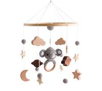 Appendiabiti mobile per culla,Mobile per culla - Giostrina per bebè Moon Stars in legno,Giocattolo per culla per decorazioni per la cameretta dei bambini, giocattoli per culla per cellulari per la cam