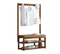 Appendiabiti moderno con panca per scarpe per l'ingresso della porta d'ingresso ingresso indipendente con ganci cuscino e ripostiglio 80 x 29 x 168 cm perfetto per corridoio e soggiorno