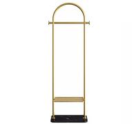Appendiabiti moderno in metallo con base in marmo unico ad arco appendiabiti a 2 livelli per boutique e camera da letto elegante per riporre abiti (colore: oro + nero)