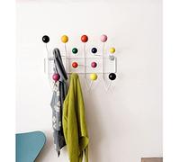 Appendiabiti moderno Mid-Century con ganci da parete con palline in noce massello Design classico Hang it All per cappotti, sciarpe e borse, elegante appendiabiti color legno
