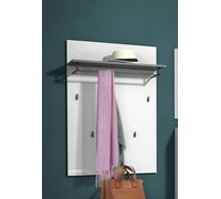 Appendiabiti Moroni, Attaccapanni, Portabiti Multiuso, Appendiabiti da Parete, Made in Italy, 80x25h115 cm, Bianco Lucido e Antracite