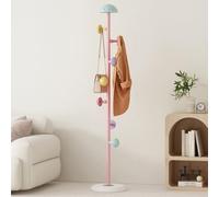 Appendiabiti multifunzionale a forma di fungo con 7 ganci, base in resina da 30 cm, elegante design rosa, perfetto per ingresso, corridoio e camera da letto