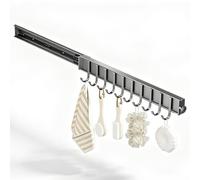 Appendiabiti Multifunzionale a Parete, Attaccapanni Estraibile in Metallo | Scaffali Organizer da Parete, Elevata Capacità di Carico, Salvaspazio, per Cucina e Bagno(GrayB,50cm)
