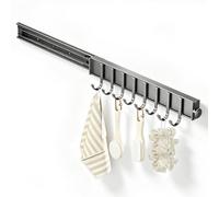 Appendiabiti Multifunzionale a Parete, Attaccapanni Estraibile in Metallo | Scaffali Organizer da Parete, Elevata Capacità di Carico, Salvaspazio, per Cucina e Bagno(GrayB,40cm)