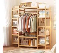 Appendiabiti multifunzionale in bambù con 12 ripiani, elegante organizer aperto per camera da letto, soggiorno, corridoio soluzioni di archiviazione