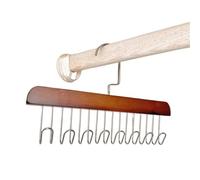 Appendiabiti multifunzionale in legno a otto ganci | Biancheria intima Sling Belt Gilet Sciarpa di seta Ganci Organizer for guardaroba(Coffee -2pcs)