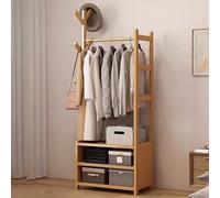 Appendiabiti Multifunzionale in Legno,Armadio Aperto Bamboo con Cassetti,Stand Appendiabiti da Terras,salvaspazio,Elegante Organizer,con 4 Ripiani,per Vestiti,Cappelli,Borse e Scatola