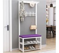 Appendiabiti multifunzione con scarpiera, 12 ganci, autoportante, struttura in metallo robusta, per corridoio e ingresso, design elegante e salvaspazio