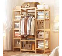 Appendiabiti multifunzione in bambù con 12 ripiani, elegante organizer aperto per camera da letto, soggiorno, corridoio soluzione di archiviazione