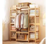 Appendiabiti multifunzione in bambù con 12 ripiani, organizer per armadio aperto per camera da letto, soggiorno, corridoio, soluzione di archiviazione, design elegante e salvaspazio